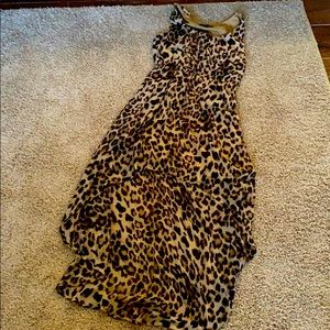 Leopard print high low dress